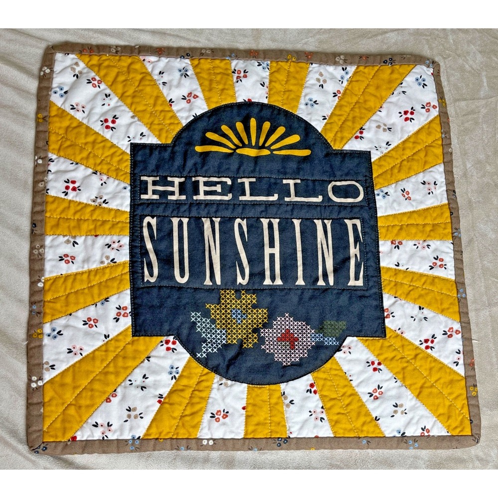 Reversible Quilted Table Mat Hello Sunshine 15x17